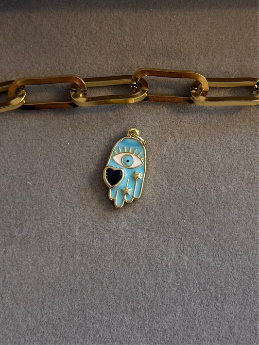The Royal Blue Heart Gazing Evil Eye Charm