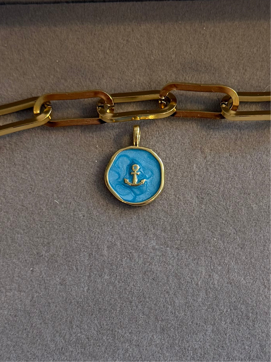 The Ocean Blue Anchor Charm