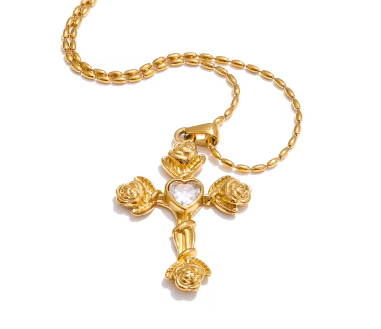 The Gold Angel’s Whisper Cross Necklace