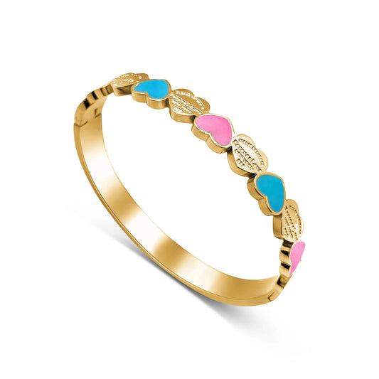 The 18k Gold Plaited Hearts For New York Bangle