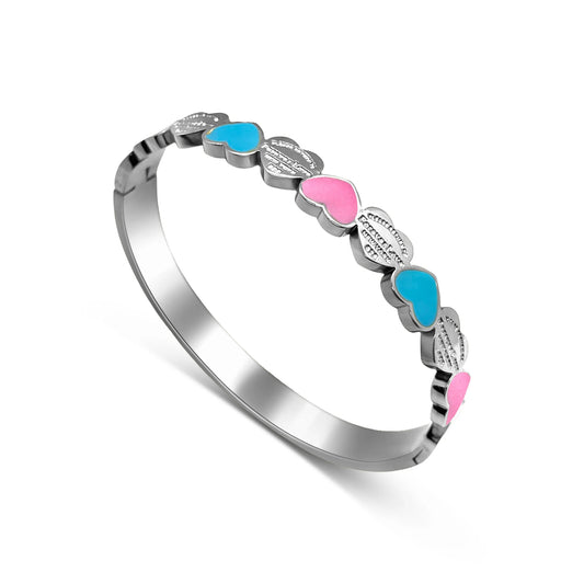 Silver Hearts For New York Bangle